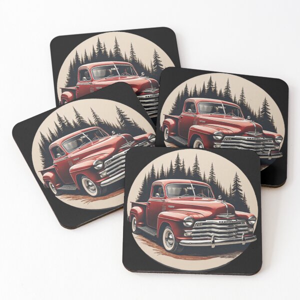 Artikelvorschau, Vintages rotes Pickup-Truck-Design für Liebhaber von klassischen Autos und rustikalem Dekor entworfen und verkauft von Nostalgic-co.