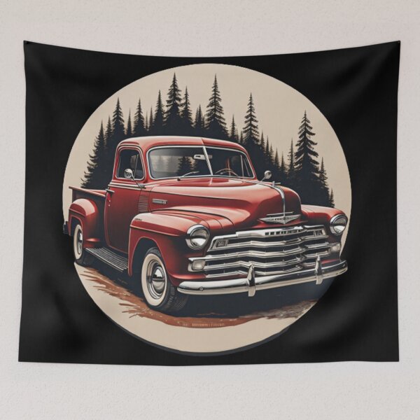 Artikelvorschau, Vintages rotes Pickup-Truck-Design für Liebhaber von klassischen Autos und rustikalem Dekor entworfen und verkauft von Nostalgic-co.