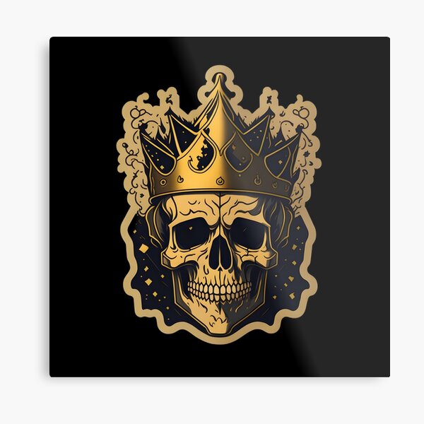 Midas Touch - Skeleton King & Gold Skull Canvas Wall Art - Luxury