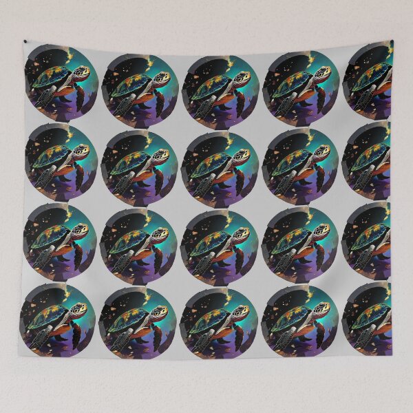 Item preview, Space Odyssey with a Cosmic Turtle designed and sold by YassCreative.
