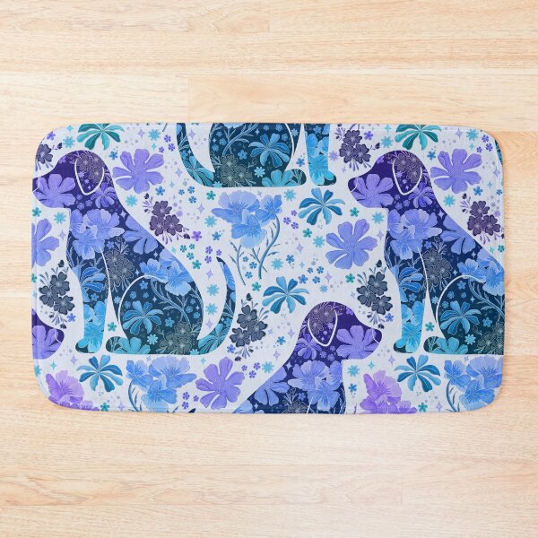 Item preview, Vintage Floral Dog Silhouette - Blue Ombre designed and sold by Meganlaine.