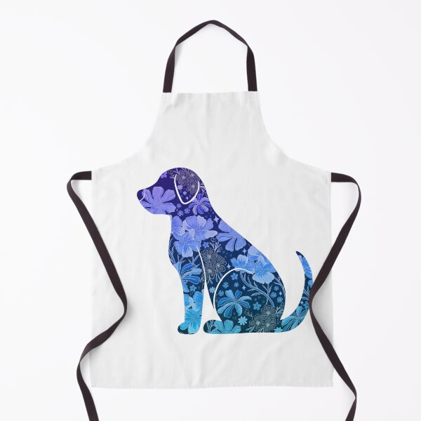 Item preview, Vintage Floral Dog Silhouette - Blue Ombre designed and sold by Meganlaine.