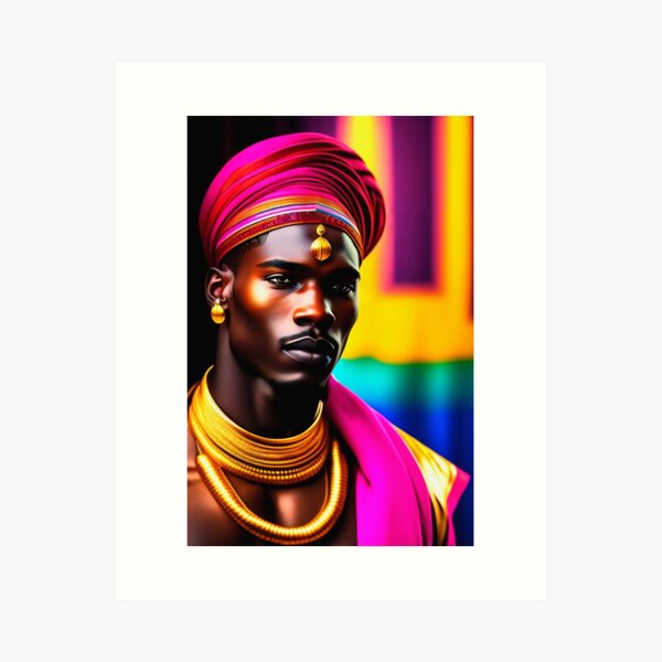 Colorful tribal king 1 Art Print