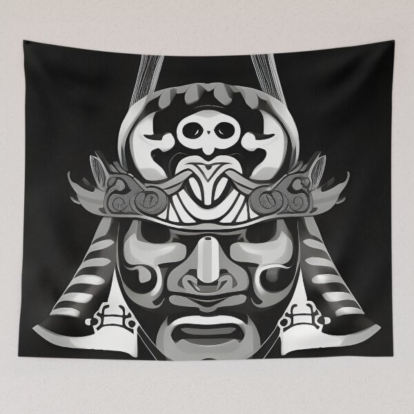 Item preview, White samurai warrior mask designed and sold by brandway.