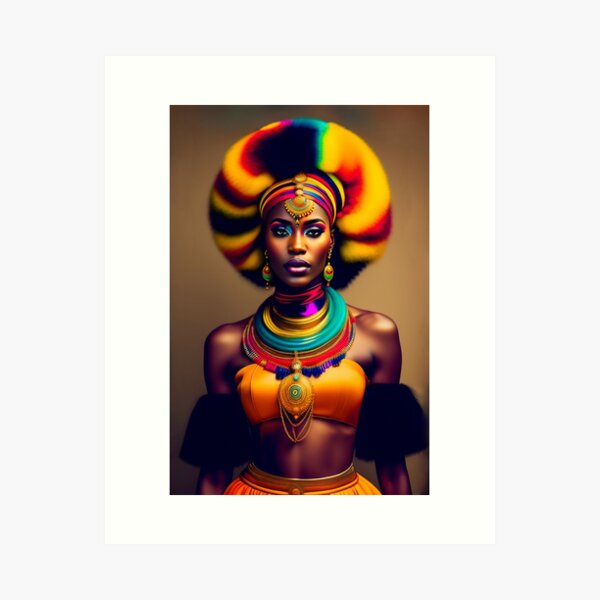 Colorful tribal queen 2 Art Print