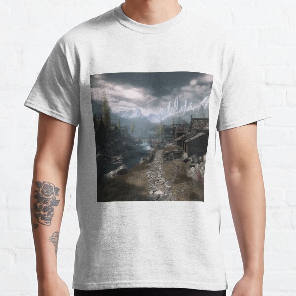 Skyrim style mountain village Classic T-Shirt