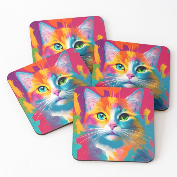 Item preview, Rainbow Pop Art Cat  designed and sold by CatmaleonDesign.