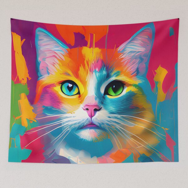 Item preview, Rainbow Pop Art Cat  designed and sold by CatmaleonDesign.
