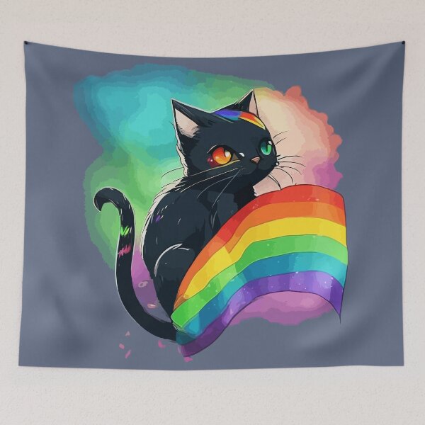 Item preview, Anime Black Cat LGBT Flag designed and sold by OgaJames.
