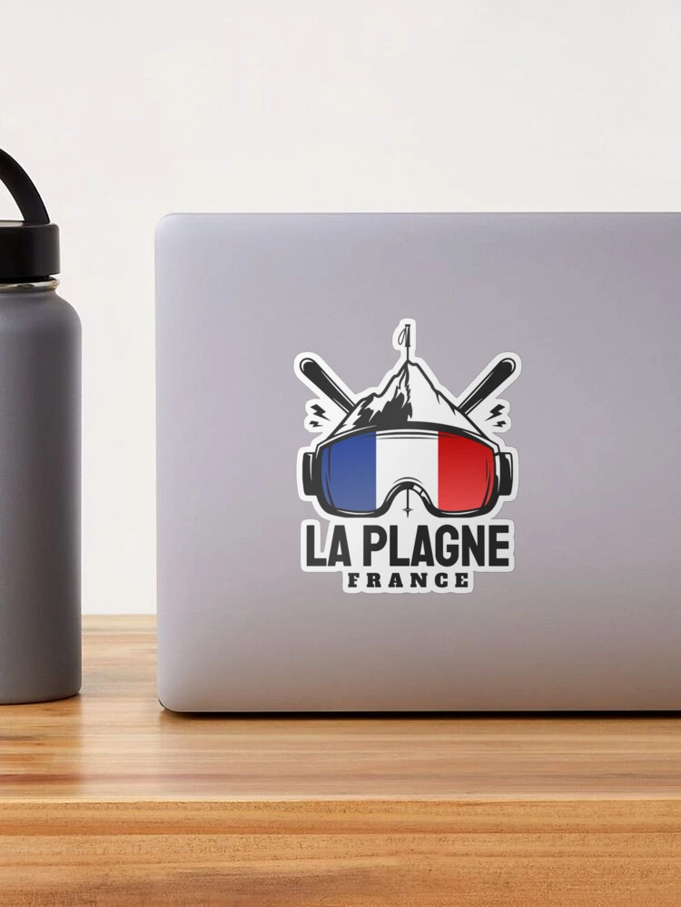 Autocollant Vintage Station Ski La Plagne - Médaille Sports D'hiver - LB082