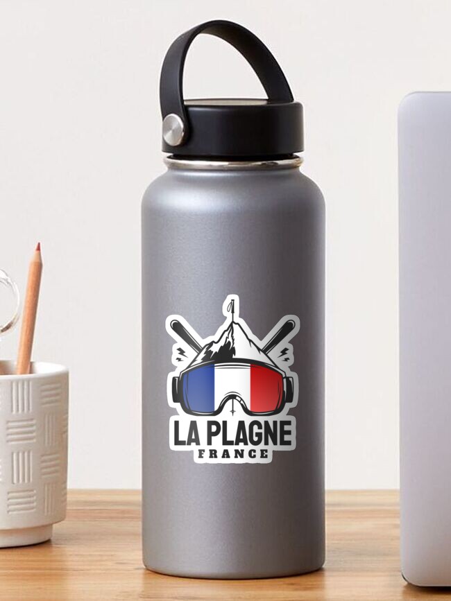 Autocollant Vintage Station Ski La Plagne - Médaille Sport D'hiver, Sticker Plastique France