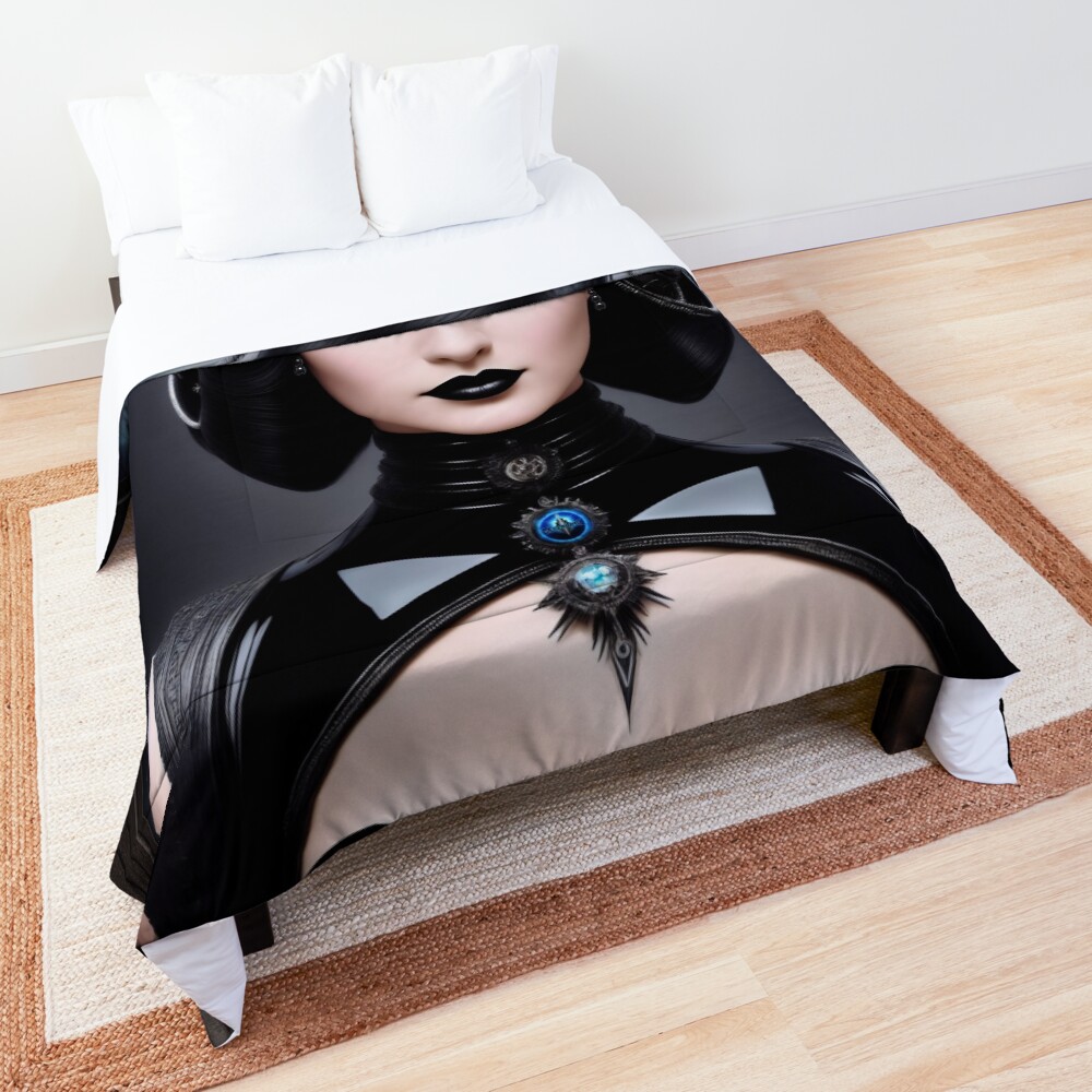 The Gothic Beauty Prielana Voscoveki A Beautiful AI Concept Art Portrait by Xzendor7 Comforter