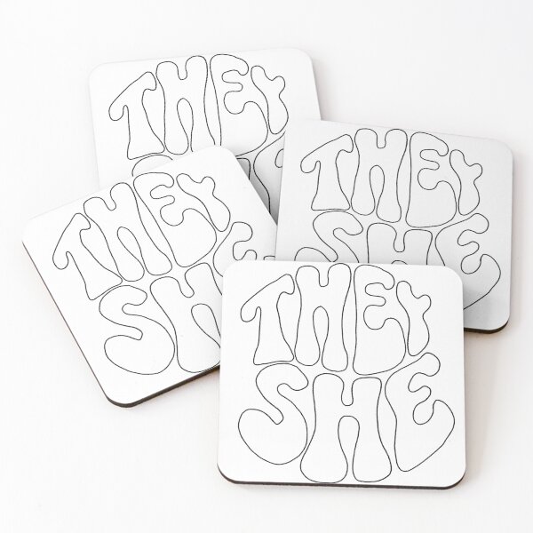 Item preview, They/She Retro Black Outline designed and sold by JessDaniArt.