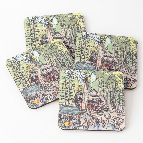 Item preview, Japanese temple among the trees - Urban sketch designed and sold by LeMooMooSketch.