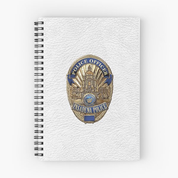 Item preview, Pasadena Police Department - PPD Officer Badge over White Leather designed and sold by Serge Averbukh Art Studio.