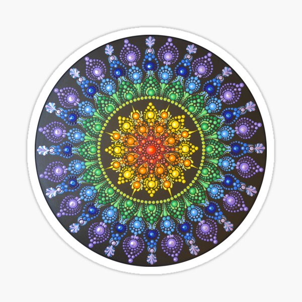 Mandala colourful dots mandala print wall art - TenStickers