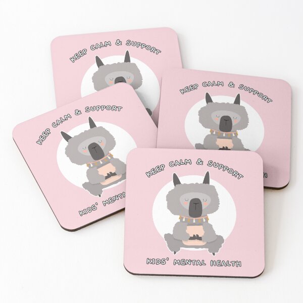 Item preview, Keep Calm and Support Kids’ Mental Health Cute Llama designed and sold by Winter--Flowers.