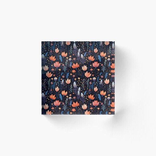 Item preview, Retro flowers in night magical forest designed and sold by idolizeyou.
