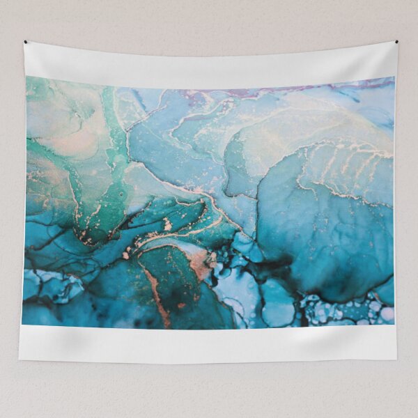 Item preview, Abstract bright color fluid background, hand drawn alcohol painting with golden streaks, liquid ink technique texture for backdrop design designed and sold by MTShoppingLine.