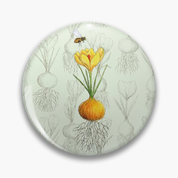 Item preview, Crocuses and Bugs Watercolor Spring Floral Pattern designed and sold by AlicjaCurioseur.