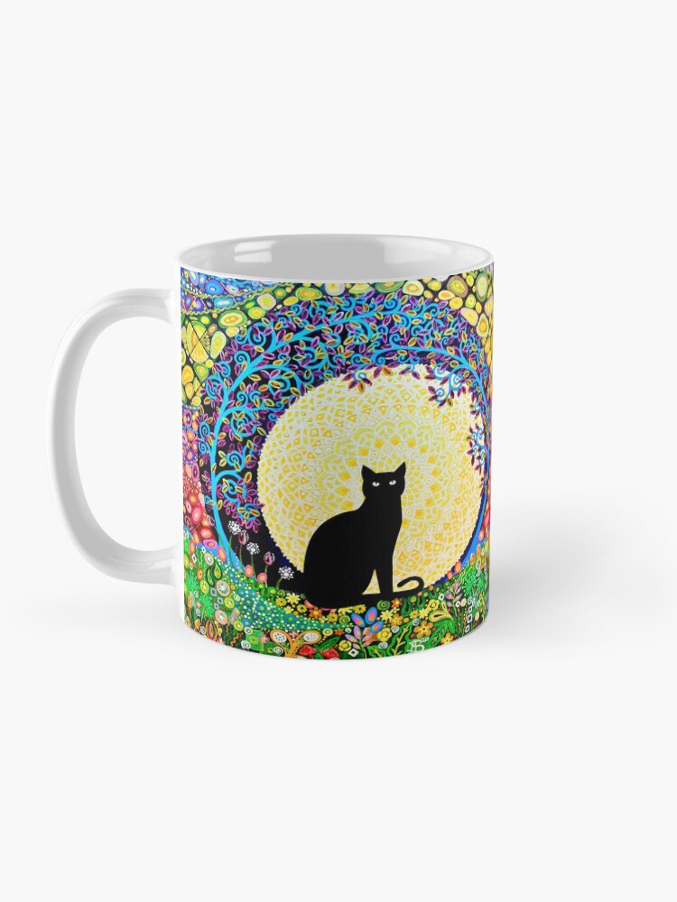 Thumbnail 3 of 6, Coffee Mug, Black Cat & Full Moon designed and sold by MarkBetsonArt.