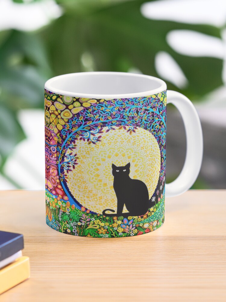 Thumbnail 1 of 6, Coffee Mug, Black Cat & Full Moon designed and sold by MarkBetsonArt.