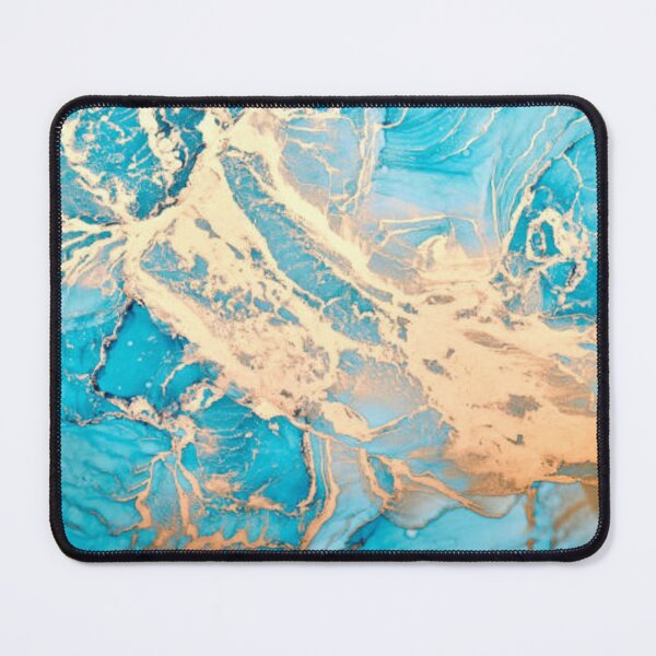 Item preview, Blue golden ink luxury abstract background, colorful marble texture, fluid art pattern wallpaper, paint mix underwater wavy spots and stains  designed and sold by MTShoppingLine.