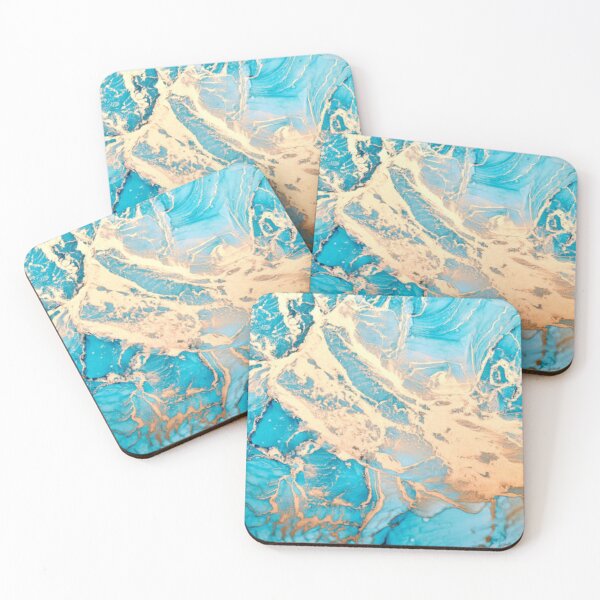 Item preview, Blue golden ink luxury abstract background, colorful marble texture, fluid art pattern wallpaper, paint mix underwater wavy spots and stains  designed and sold by MTShoppingLine.