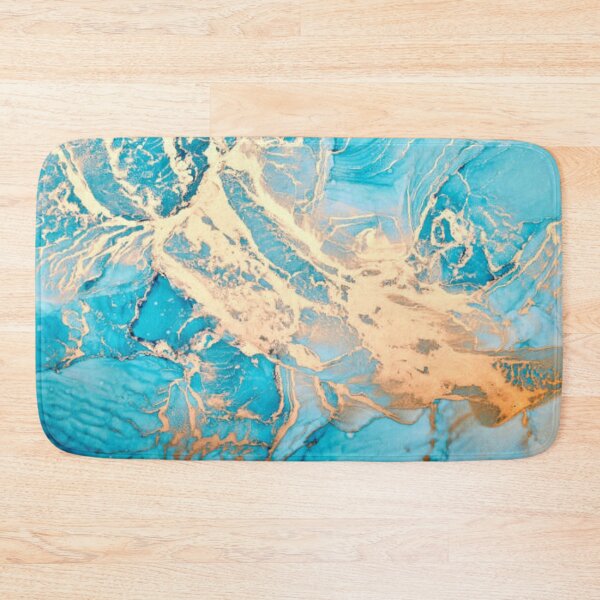 Item preview, Blue golden ink luxury abstract background, colorful marble texture, fluid art pattern wallpaper, paint mix underwater wavy spots and stains  designed and sold by MTShoppingLine.