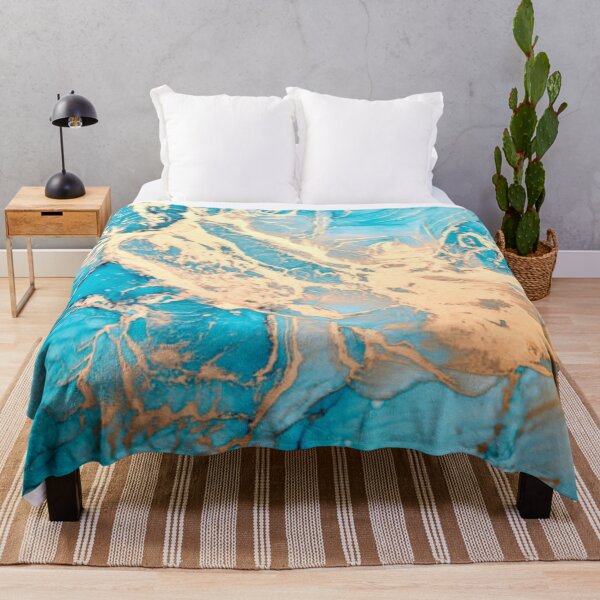 Item preview, Blue golden ink luxury abstract background, colorful marble texture, fluid art pattern wallpaper, paint mix underwater wavy spots and stains  designed and sold by MTShoppingLine.