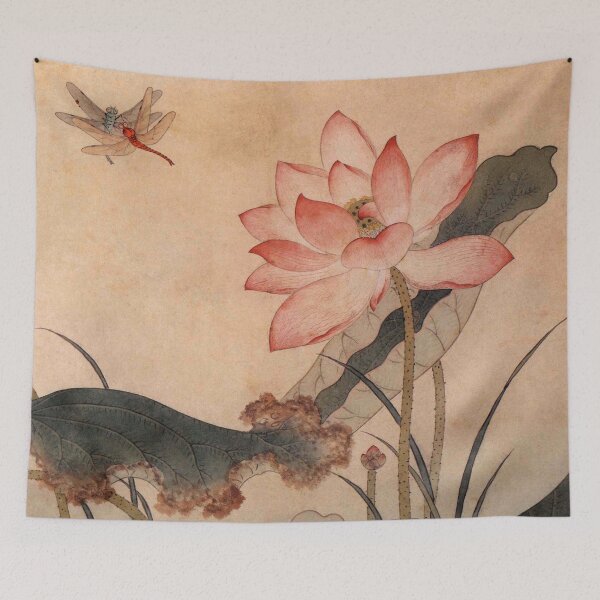 Item preview, Korean Painting Minhwa Lotus and Dragonflies designed and sold by tangerinemars.