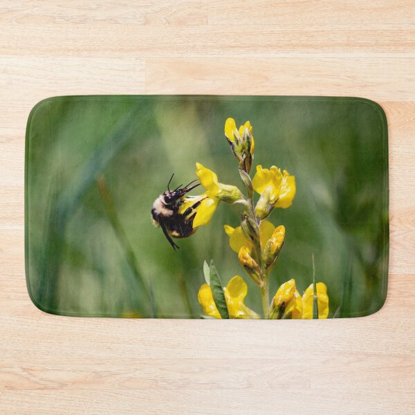 Item preview, Bumble bee pollinating a yellow flower designed and sold by Shizenkai.