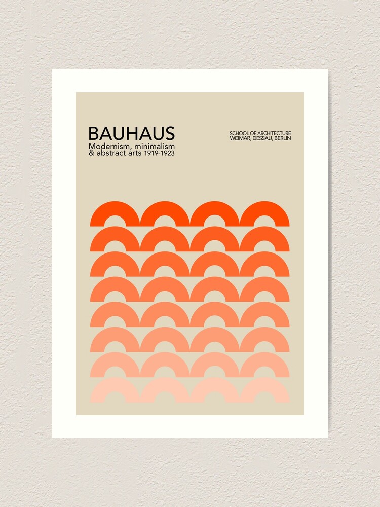 Orange Semi Circles Bauhaus Poster Art Print for Sale by NicolJay