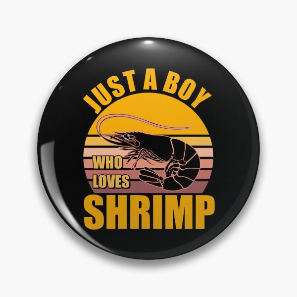 Item preview, Just A Boy Who Loves Shrimp - Cute t-shirt design - Sticker Redbubble designed and sold by bluehatgraphics.