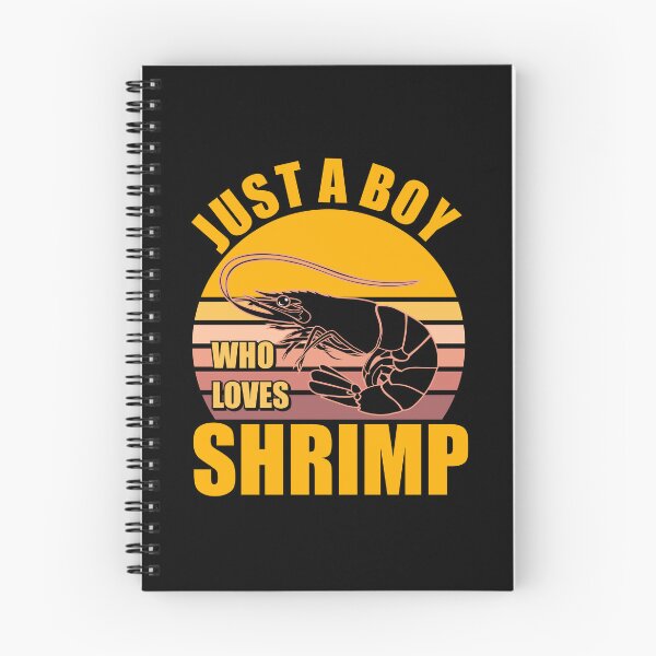 Item preview, Just A Boy Who Loves Shrimp - Cute t-shirt design - Sticker Redbubble designed and sold by bluehatgraphics.