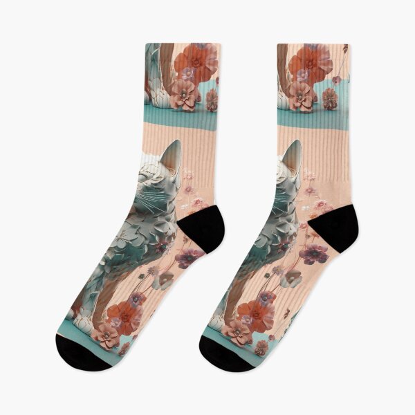 Item preview, Flowery cat in pastel designed and sold by PoppinArtFox.