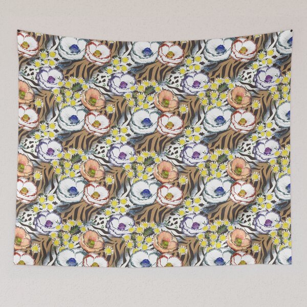 Item preview, Flowers on a tiger background.  designed and sold by marinaklykva.