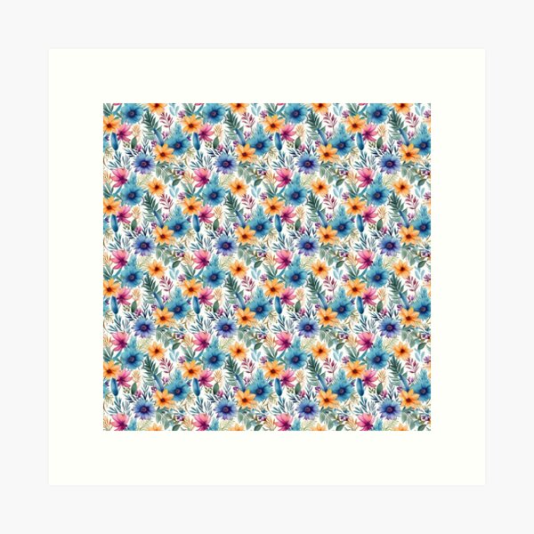 Item preview, Boho Floral Water Color Style Pattern Print 2 designed and sold by Alphin Tom.