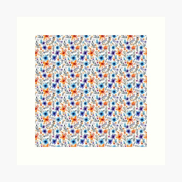 Item preview, Boho Floral Water Color Style Pattern Print 3 designed and sold by Alphin Tom.