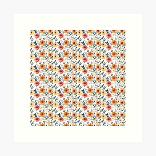 Item preview, Boho Floral Water Color Style Pattern Print 5 designed and sold by Alphin Tom.