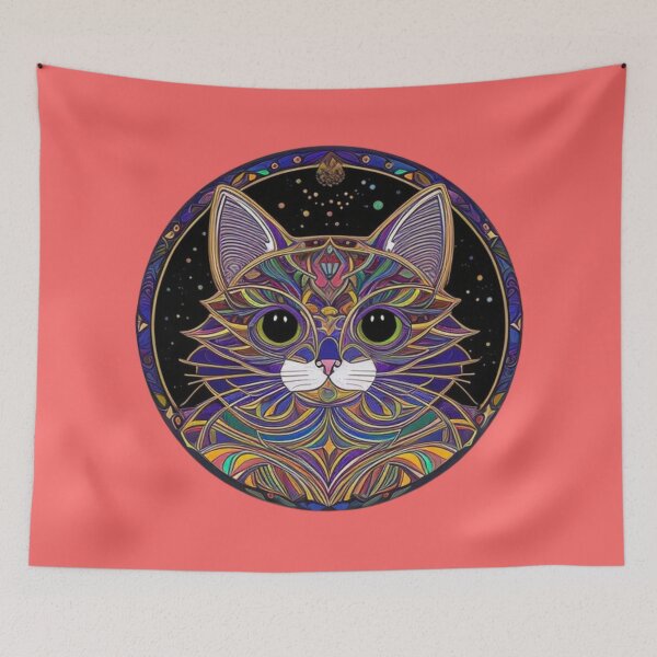 Item preview, Cat colourful magical elements designed and sold by tonyram4219.