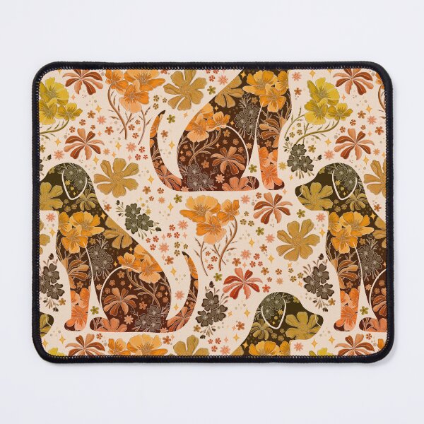 Item preview, Vintage Floral Dog Silhouette - Orange Ombre designed and sold by Meganlaine.