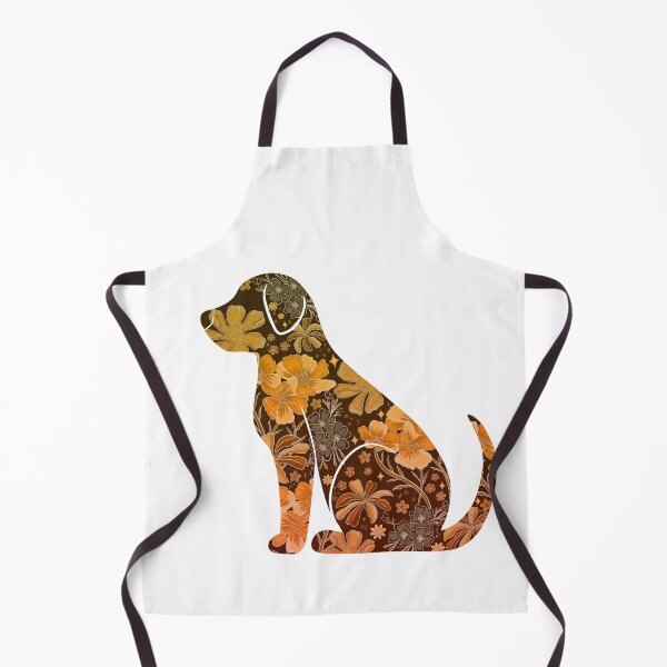 Item preview, Vintage Floral Dog Silhouette - Orange Ombre designed and sold by Meganlaine.