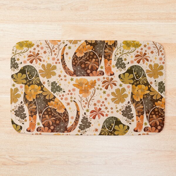 Item preview, Vintage Floral Dog Silhouette - Orange Ombre  designed and sold by Meganlaine.