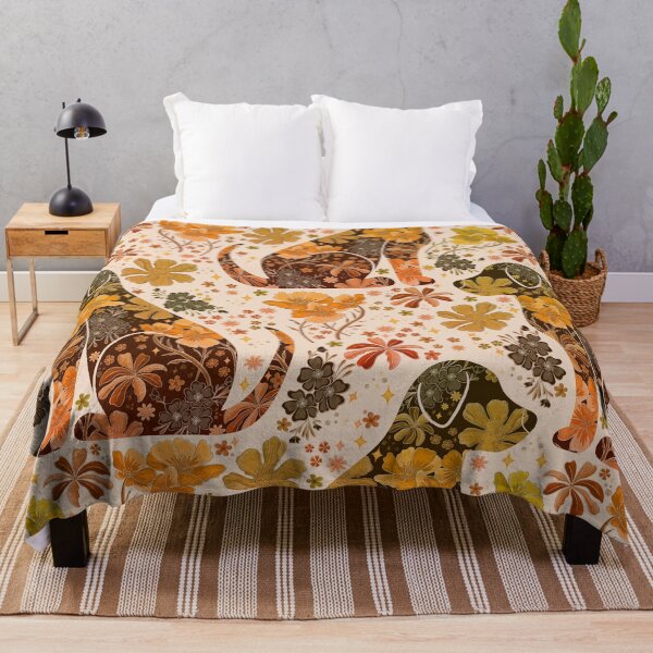 Item preview, Vintage Floral Dog Silhouette - Orange Ombre designed and sold by Meganlaine.