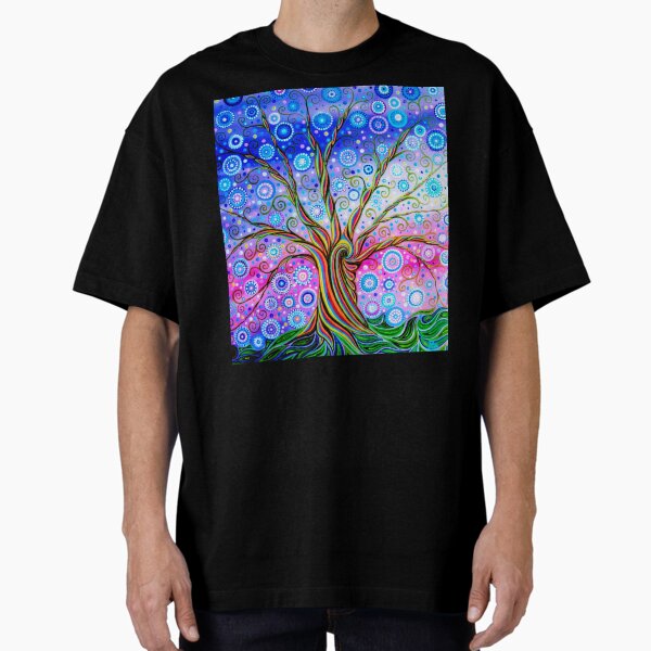 Tree of Life & Fireworks Oversized T-Shirt