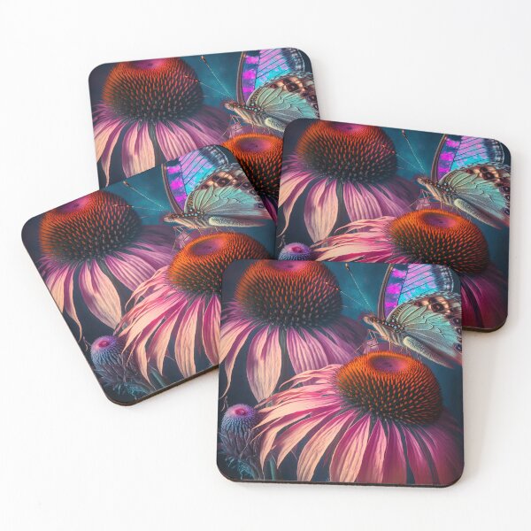 Item preview, Beautiful glowing flowers - Echinacea designed and sold by Red Witch Art.