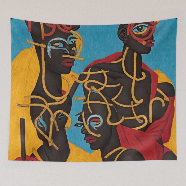 Item preview, Throw Pillow With African Ceremony Dance Design - African Style Home Decor designed and sold by Sowari-Pillows.