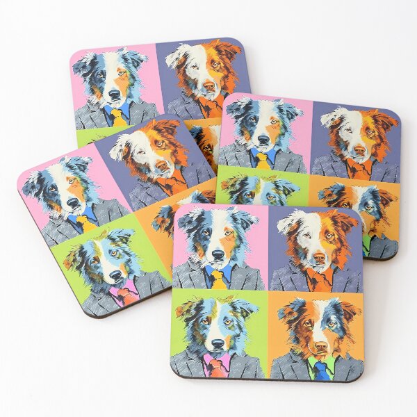Item preview, Australian shepherd dogs in costume pop art designed and sold by MDCGraphics.
