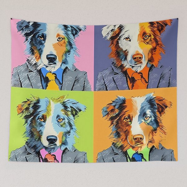 Item preview, Australian shepherd dogs in costume pop art designed and sold by MDCGraphics.